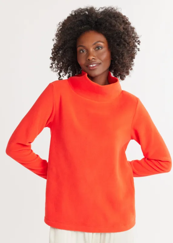 Greenpoint Turtleneck in Vello Fleece (Poppy Red) sold by Dudley Stephens