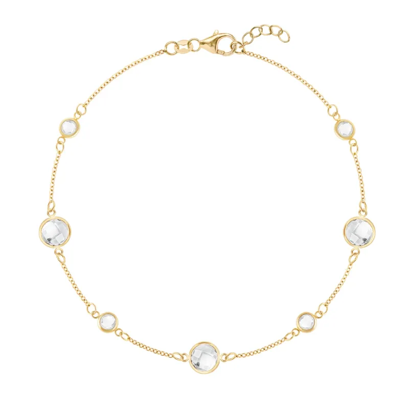 Bayberry Grand & Petite 7 Birthstone Bracelet in 14k Gold sold by Haverhill