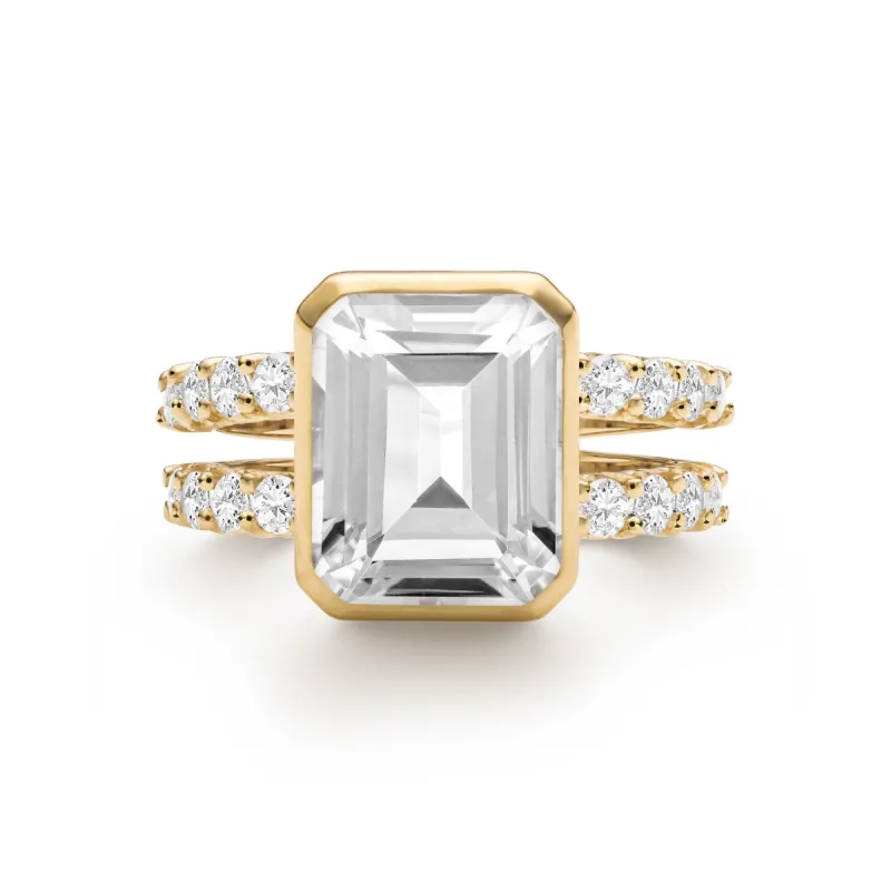 Warren Vertical Birthstone Ring with Accent Stones in 14k Gold sold by Haverhill