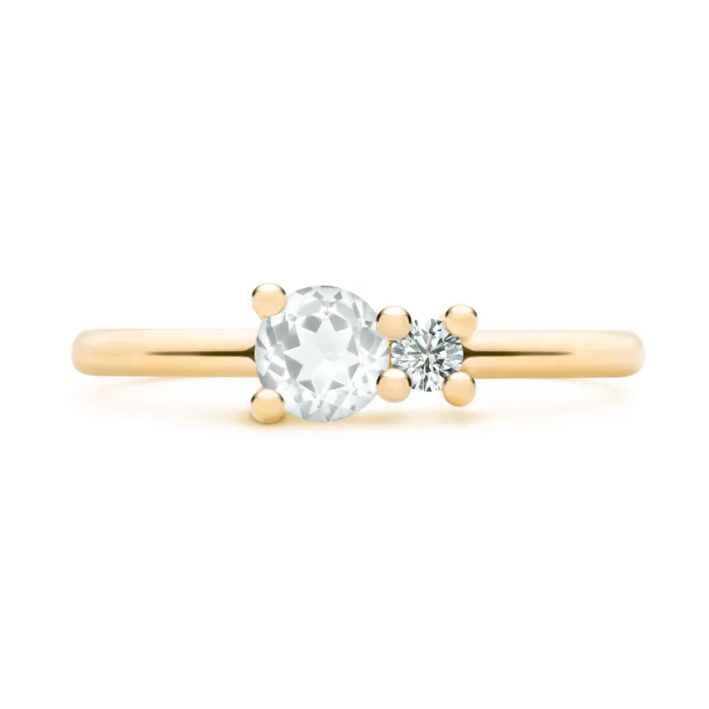 Greenwich Solitaire Birthstone & Diamond Ring in 14k Gold sold by Haverhill