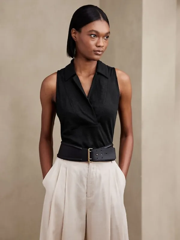 Linen Sleeveless Polo sold by Banana Republic