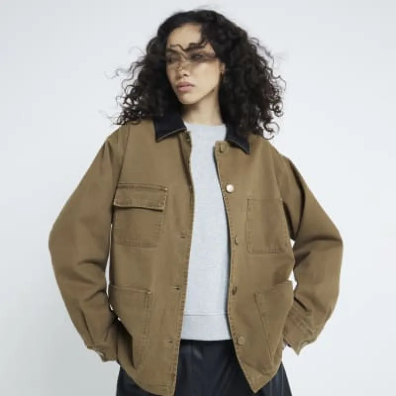 Brown Barn Jacket sold by River Island