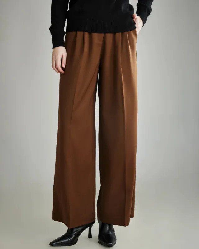 Women's Pleated Wool Wide Leg Pants sold by DAISYSILK