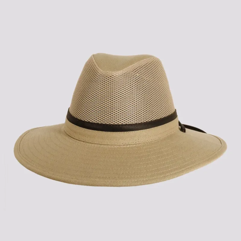 Smokey | Mens Nylon Outback Sun Hat with Mesh Sides sold by American Hat Makers