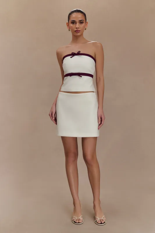 Aisha Suiting Mini Skirt - Ivory sold by Meshki