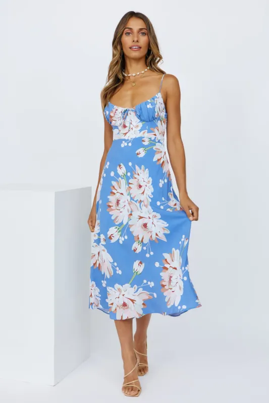 Sunshine Walks Midi Dress Blue sold by Hello Molly