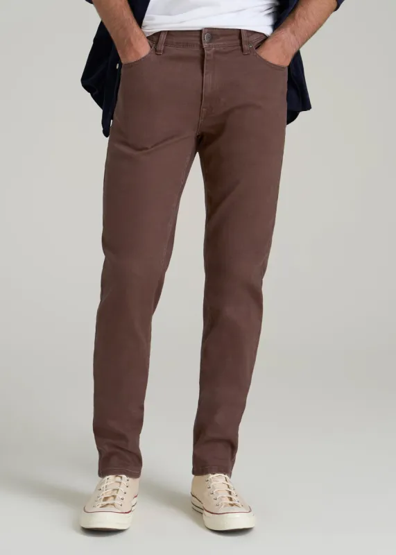 Dylan Slim Fit Colored Jeans for Tall Men in Dark Toffee sold by American Tall
