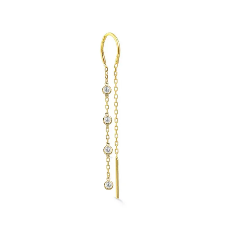 Diamond Chain Earring - SINGLE (Half Pair) sold by Meira T