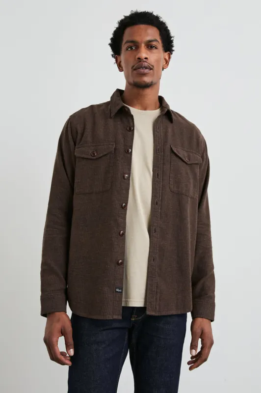 BURR SHIRT JACKET - PINE CONE sold by Rails