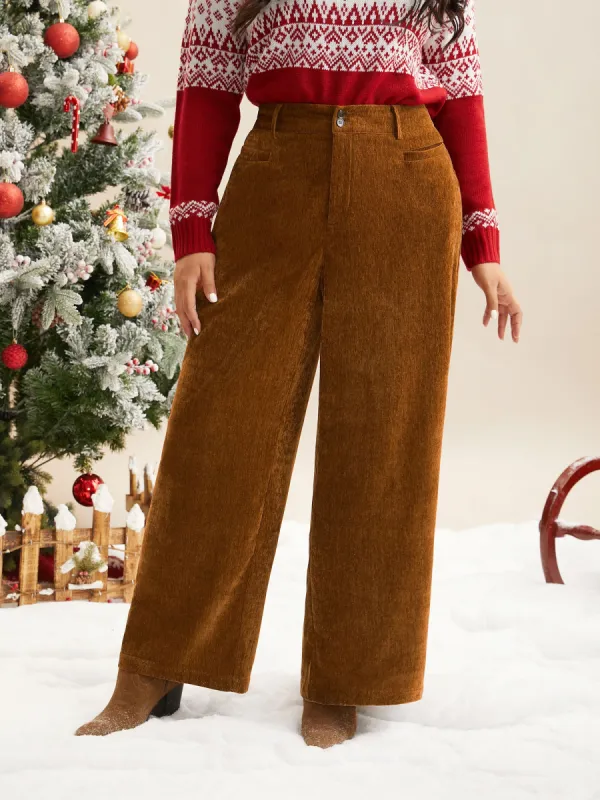 Mid Rise Button Up Straight Leg Pants sold by Bloomchic