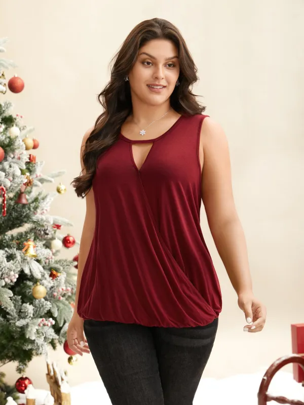 Festive Neck Cut-Out Cami sold by Bloomchic