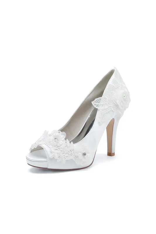 Open Point Toe High Heels with Lace sold by KissProm