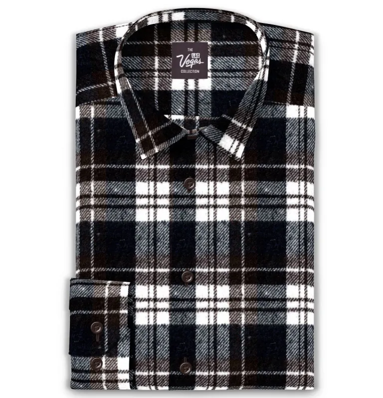 Everyday Flannel - Long Sleeve - Montana Brown Plaid sold by Airthreads