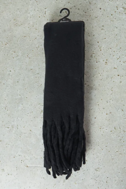 Women Black Knitted Blanket Scarf sold by Redtag