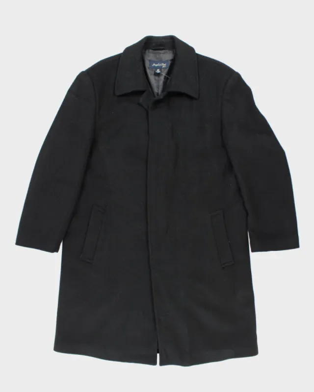 Joseph & Feiss Gold Black Wool Overcoat - L sold by Rokit