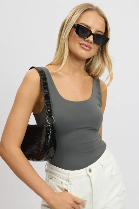 Grey Supersoft Top U Neck Sleeveless sold by Ally Fashion