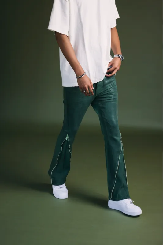 "RUNNER" GREEN SKINNY DENIM sold by valabasas