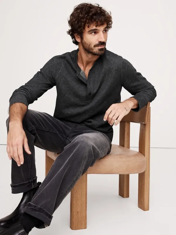 Slub Double-Knit Henley T-Shirt sold by Banana Republic