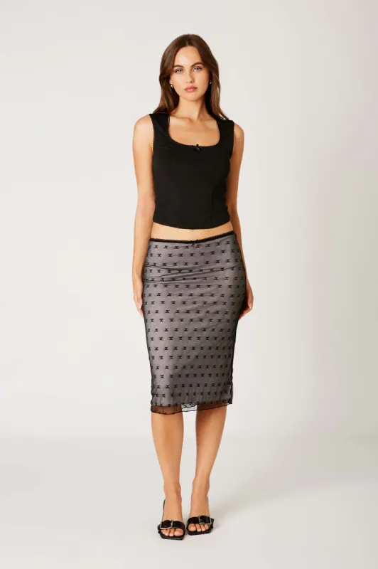 Butterfly Lace Midi Skirt sold by Cotton Candy LA
