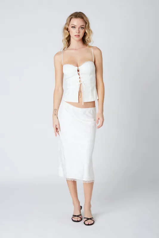Printed Satin Midi Skirt sold by Cotton Candy LA