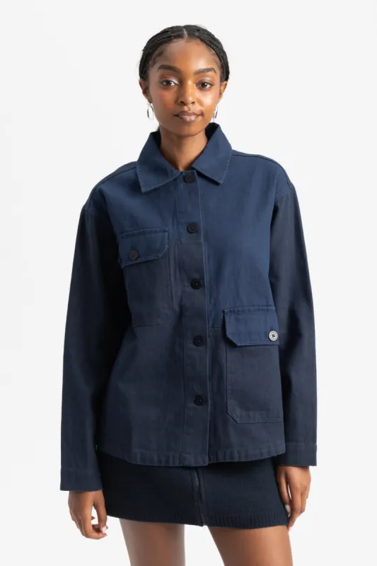 Herringbone Zaha Jacket - Blue Night sold by Social Studies Shop