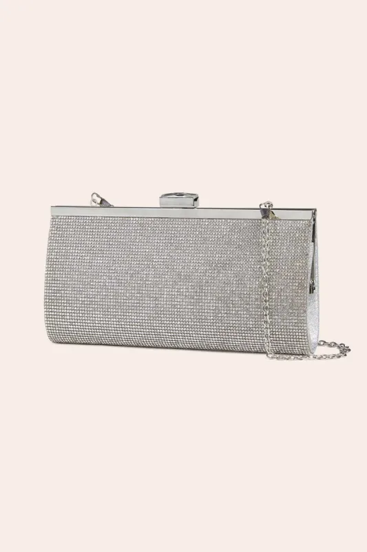 Campbell Beaded Clutch - Silver sold by Birdy Grey
