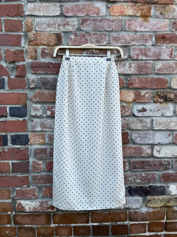 vintage polka dot midi skirt sold by Good Market Thrift Store