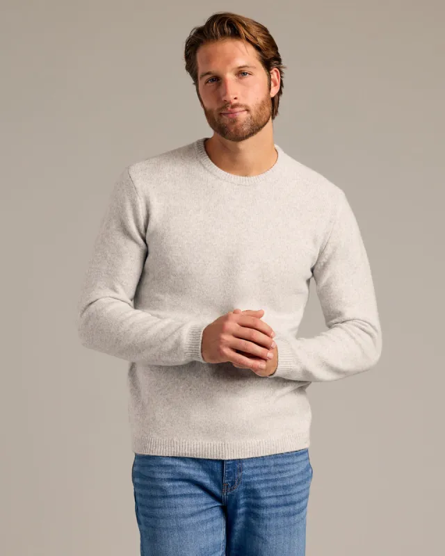 Light Heather Gray Marled Crew Neck Sweater sold by True Classic