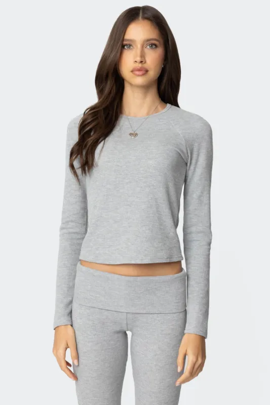 Sab Waffle Knit Top sold by Edikted