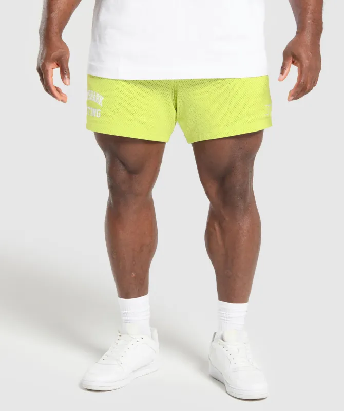Gymshark Lifting Mesh 5" Shorts - Vivid Lime sold by Gymshark
