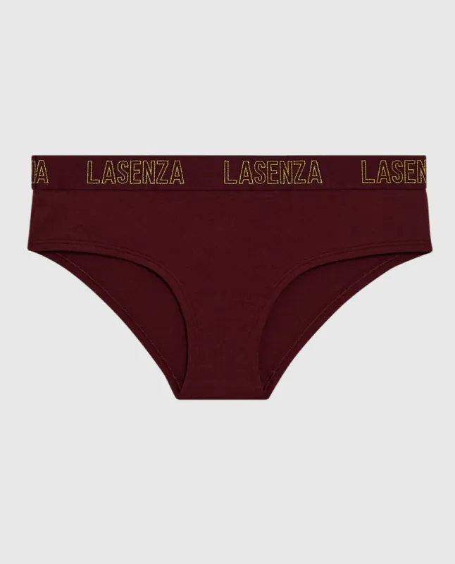 Hipster Panty with Logo Band in Red Wine sold by La SENZA