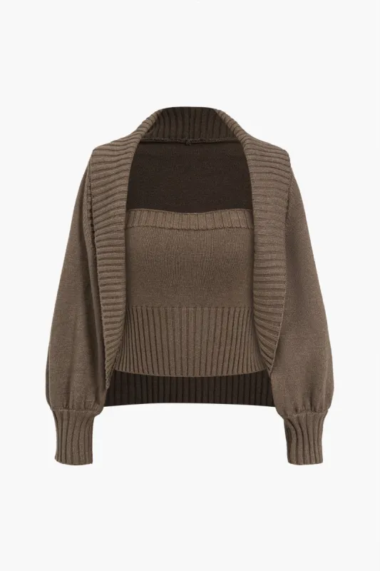 Sweater Tube Top og Lanterneærmet Langærmet Topsæt sold by Micas