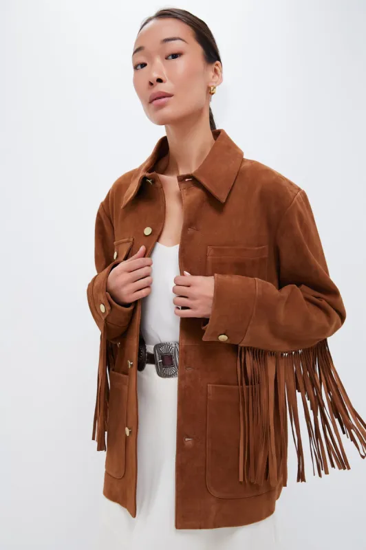 Brown Fringe Suede Jacket sold by Tuckernuck