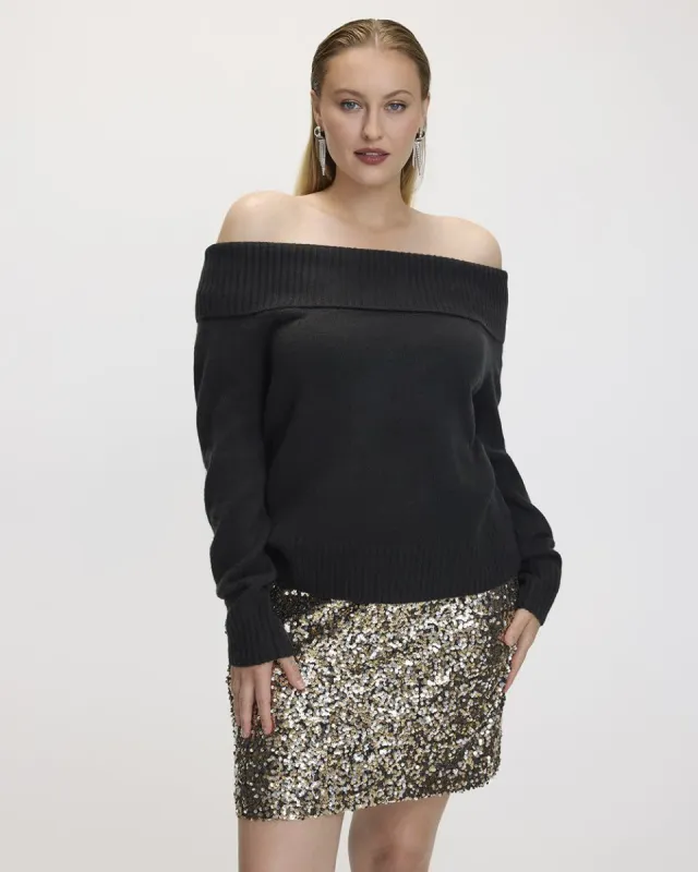 Long-Sleeve Off-the-Shoulder PlushSoft Top sold by Reitmans