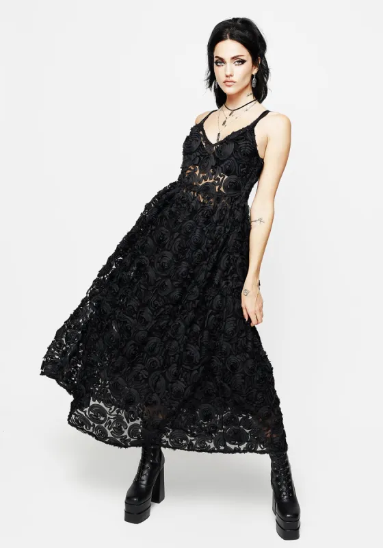 Rosehip Textured Mesh Midi Dress sold by Disturbia