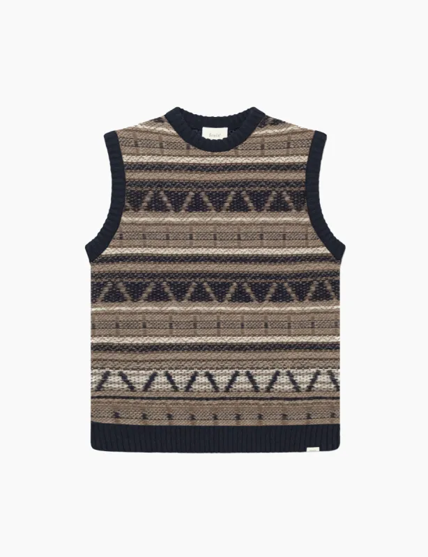 CONE JACQUARD VEST - NAVY sold by Foret