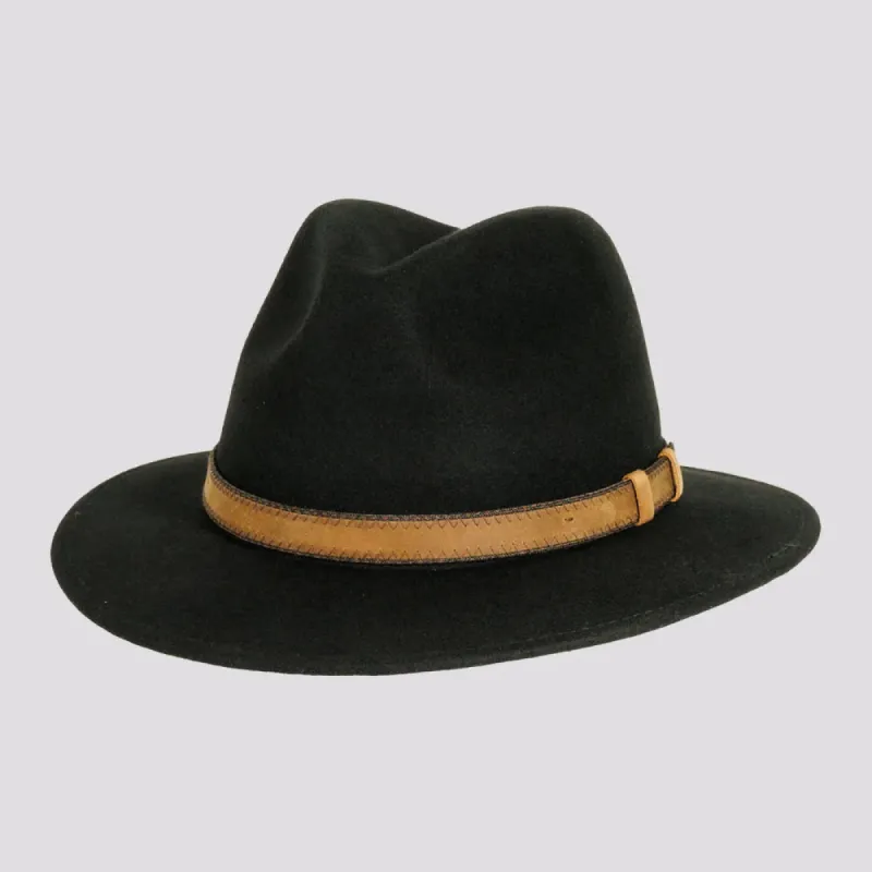Moab | Womens Crushable Wool Felt Safari Hat with Leather Band sold by American Hat Makers