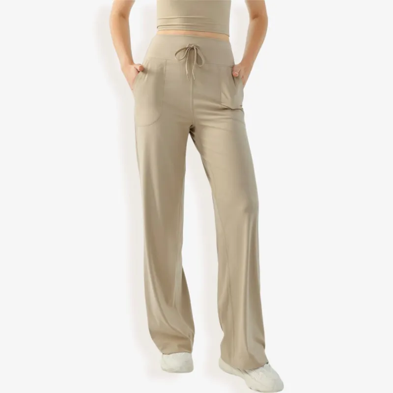 High Waisted Wide Leg Lounge Pants with Drawstring and Pockets sold by Anna-Kaci