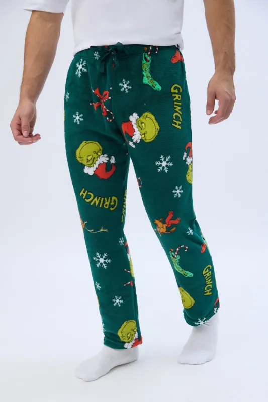 The Grinch Printed Plush Pajama Pants sold by Bluenotes