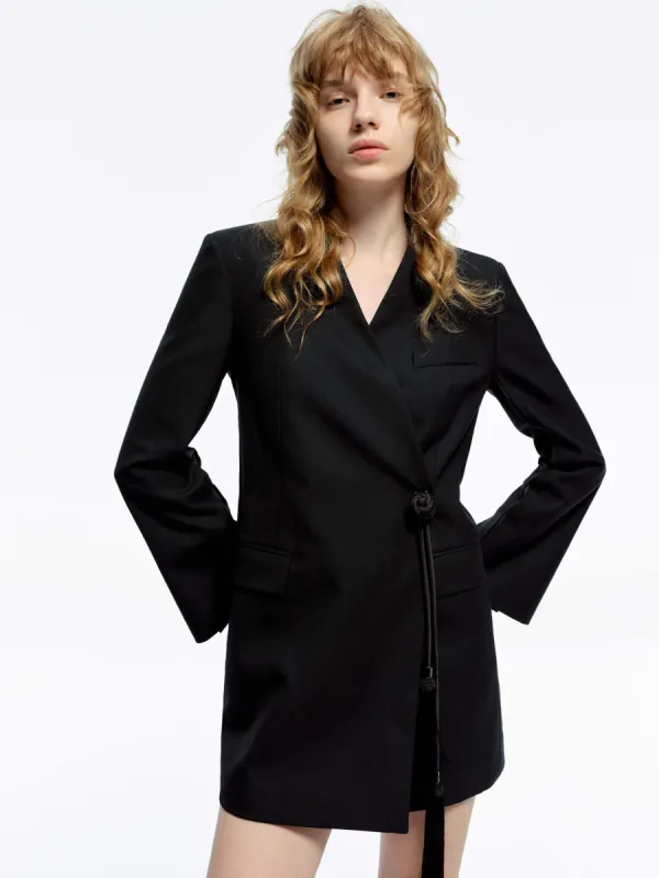 Wool Blend Wrap Dress sold by Mo&Co