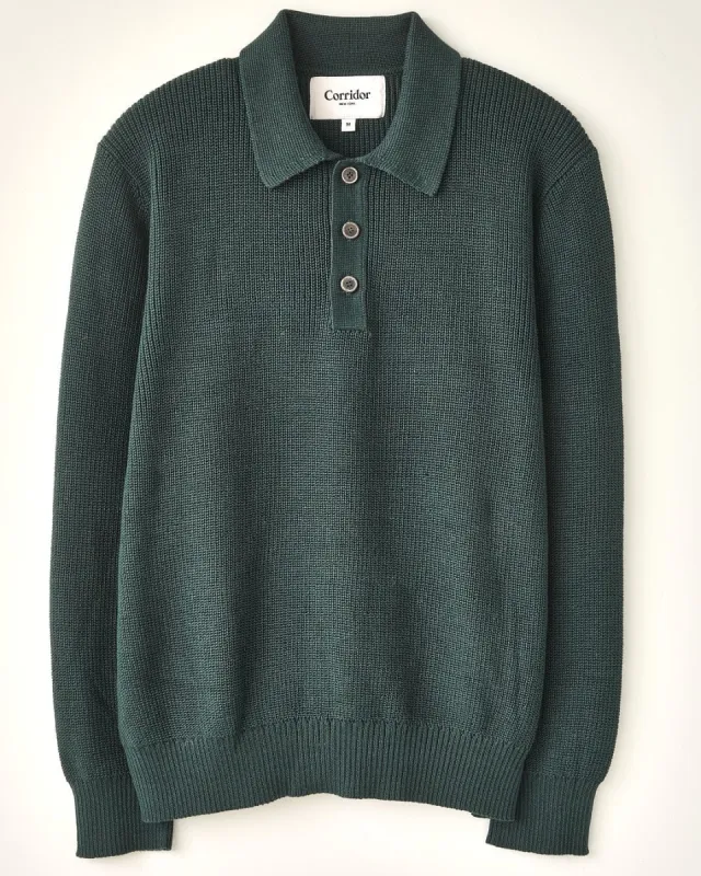 LS Slouchy Polo - Green sold by Corridor