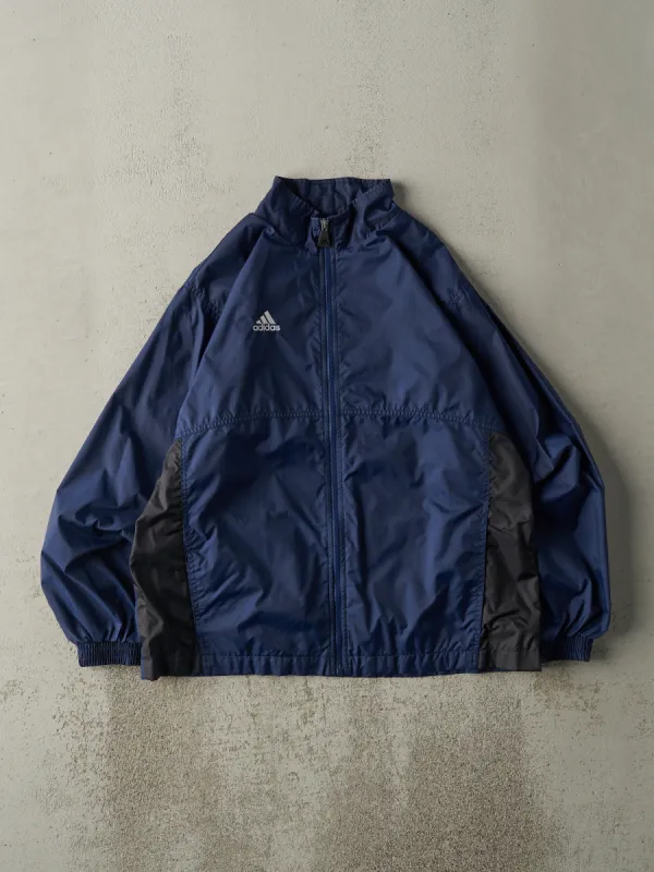 Vintage Y2K Navy Blue Embroidered Adidas Windbreaker (M) sold by Rebalance Vintage