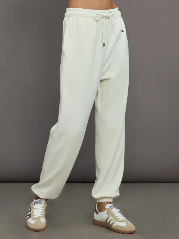 Cleo Cupro Track Pant - Ivory sold by Carbon38