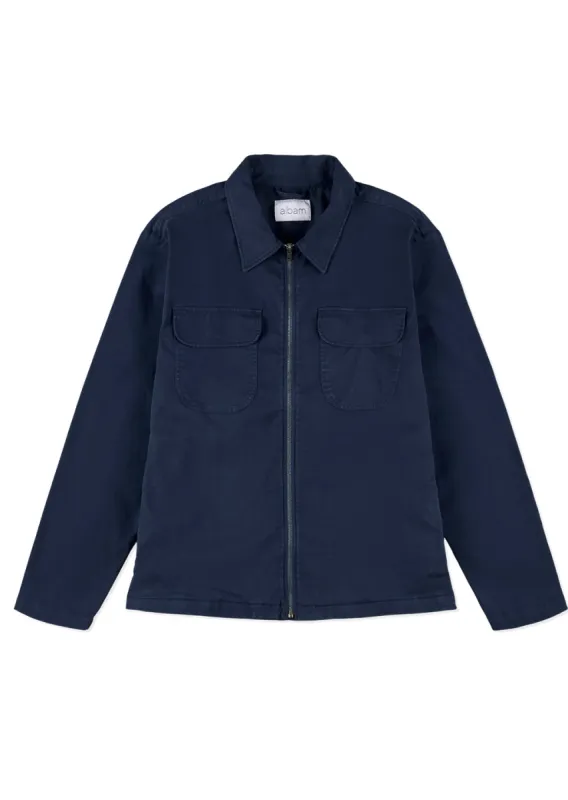 Soft Touch Cotton Clarence Jacket in Dark Navy sold by Albam Clothing