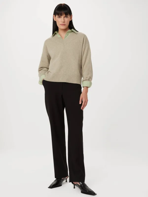 The Yak Wool V Neck Sweater in Fog sold by Frank & Oak