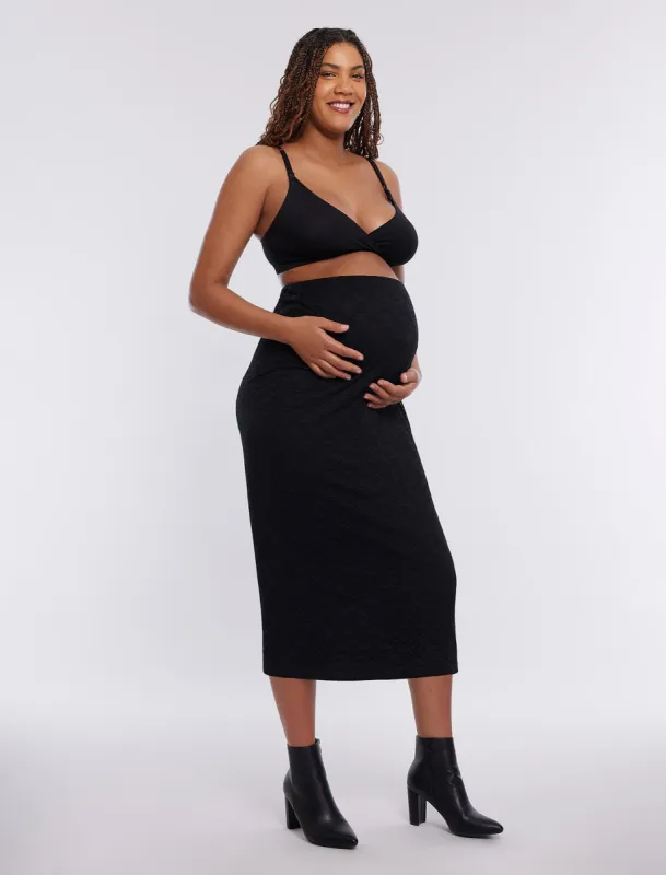 Bodycon Maxi Skirt in Lace sold by Motherhood Maternity