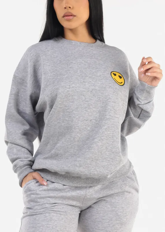 Relax Fit Fleece Oversized Sweatshirt Heather Grey sold by Moda