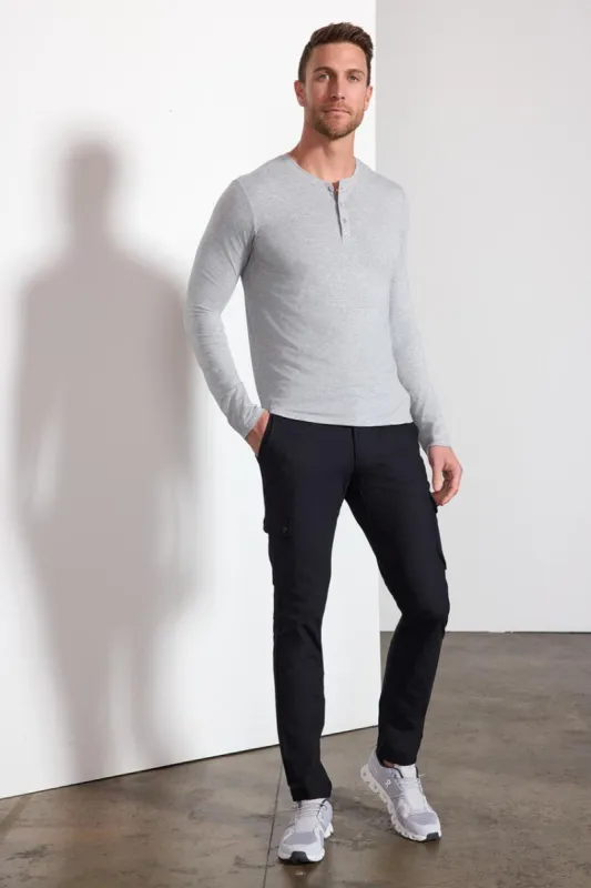 Pima Cotton Henley - Htr Concrete sold by MPG