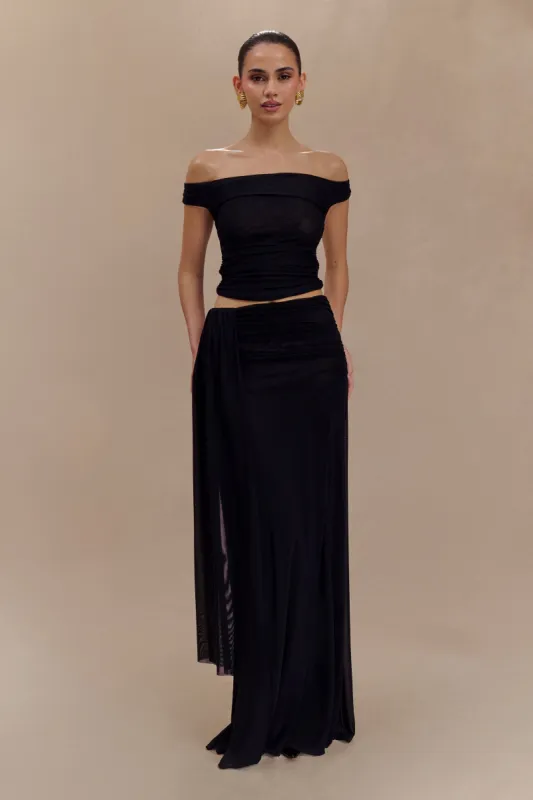Arna Mesh Maxi Skirt - Black sold by Meshki