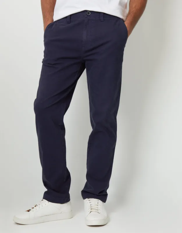 Threadbare Men's Navy Straight Leg Stretch Canvas Trousers sold by Threadbare